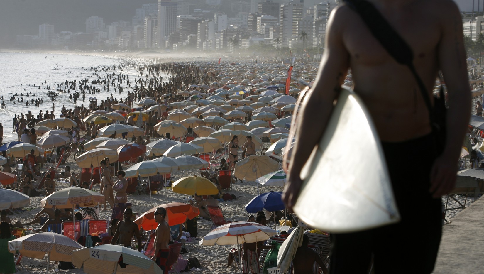 Praia lotada